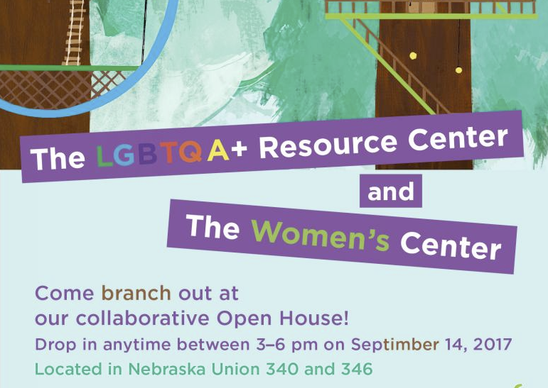 Stop by the third floor of the Nebraska Union to visit the LGBTQA+ Resource Center and the Women's Center.