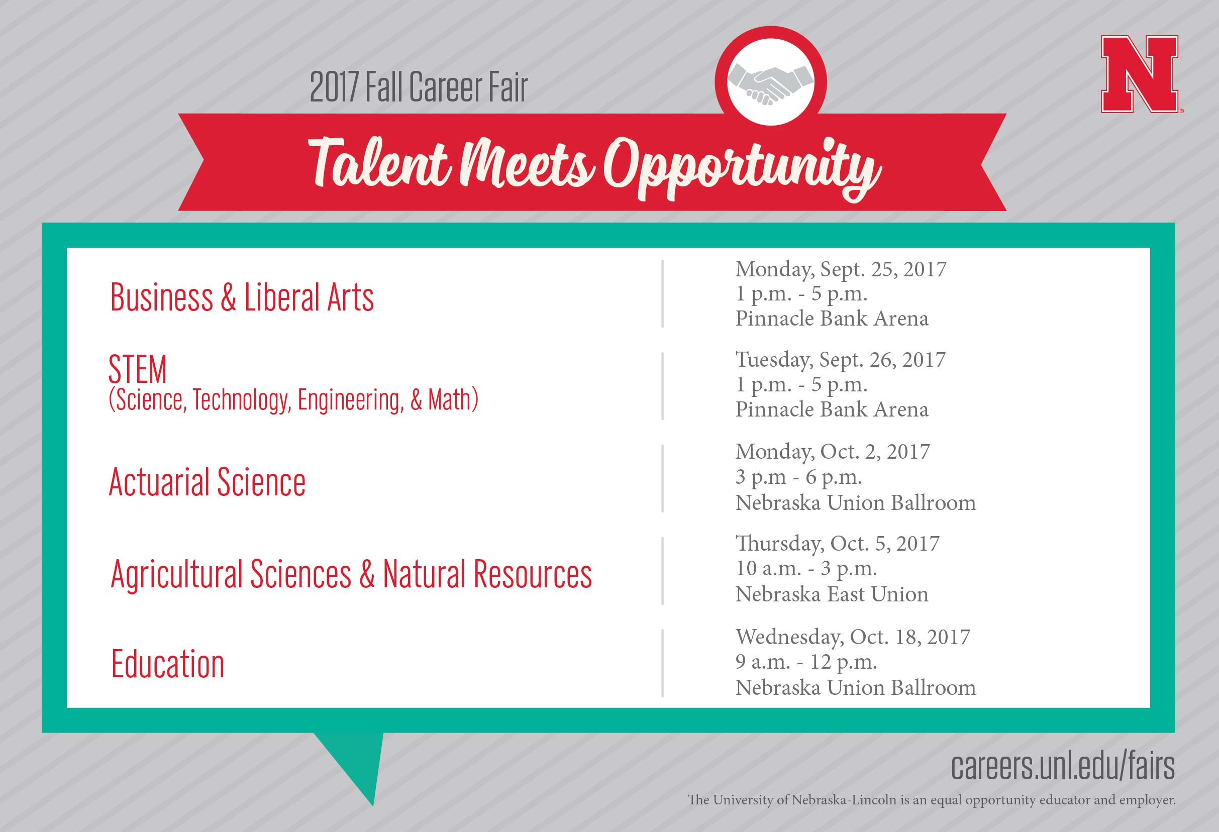 Career Fair Dates | Fall 2017