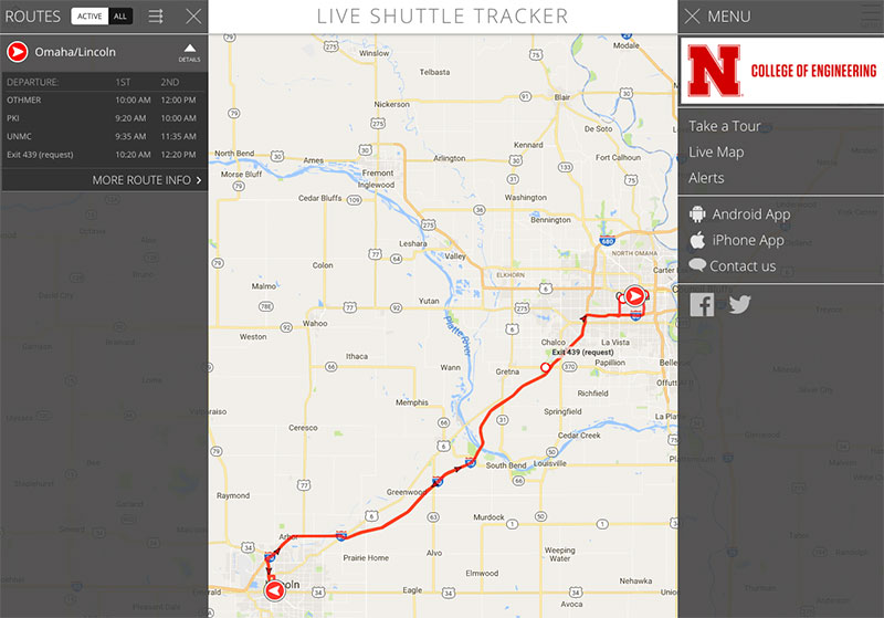 A new app allows tracking of N-E Ride buses in real time.