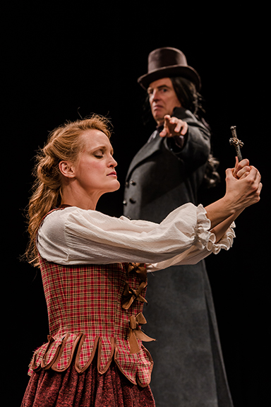 Abbey Siegworth and Don Richard star in "Abigail/1702," which opens the Nebraska Repertory Theatre season on Sept. 30. Photo by John Ficenec.