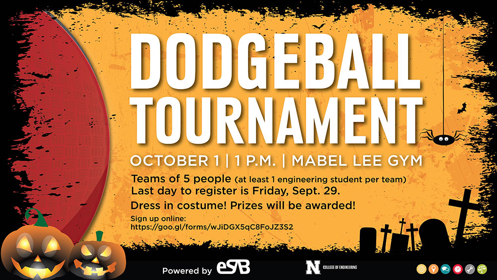 eSAB Dodgeball Tournament registration ends Friday.
