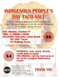 Indigenous People's Day Taco Sale flyer