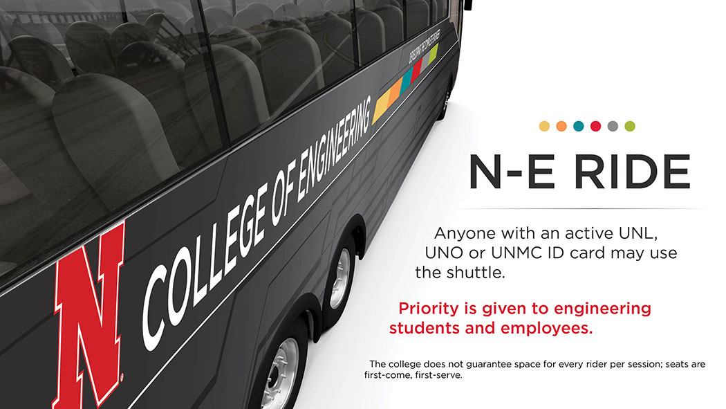 N-E Ride offers buses to transport students, faculty and staff between Lincoln and Omaha.