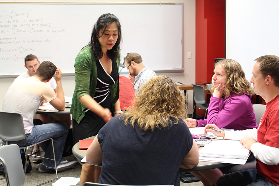 Yvonne Lai teaches Math 808T in Summer 2016 to Nebraska high school math teachers through the NMSSI program. Trent Ballard | UNL