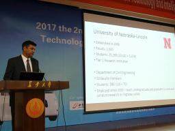Dr. Khattak presenting at the International Conference on Information Technology and Intelligent Transportation Systems