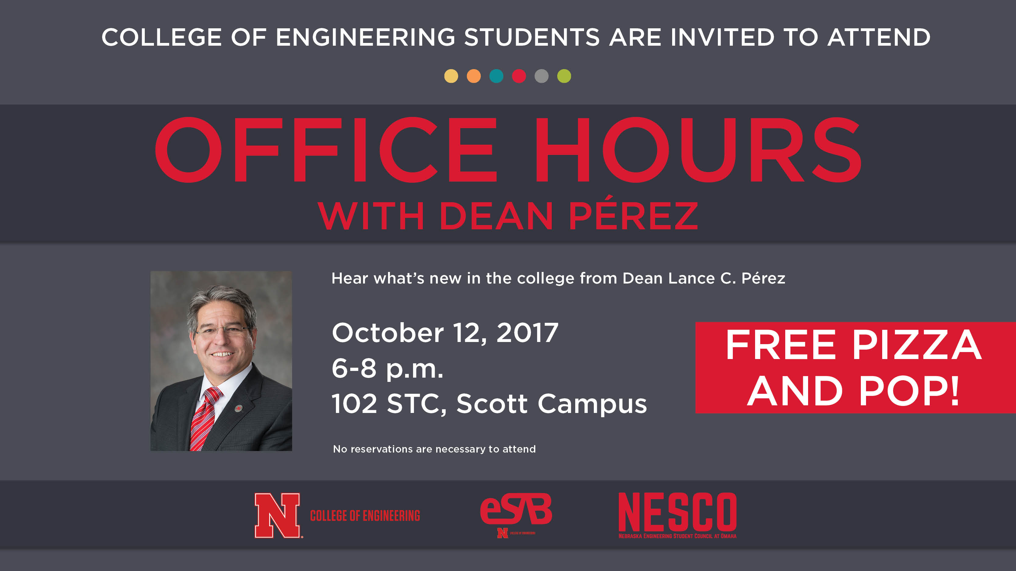 Office Hours with Dean Pérez is Thursday 6-8 p.m. in STC 102.