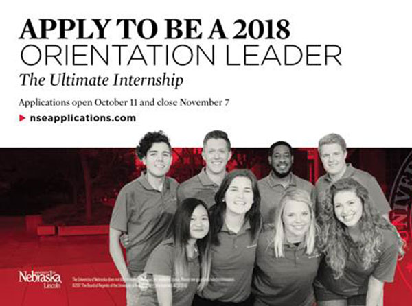 Orientation Leader applications are being accepted through Nov. 7.