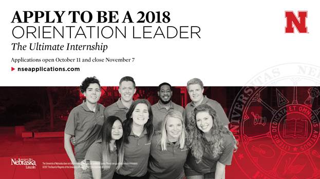 Orientation Leader applications accepted through Nov. 7.
