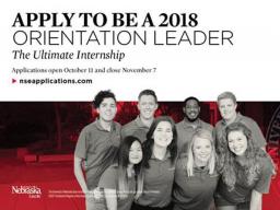 Orientation Leader applications accepted through Tuesday.