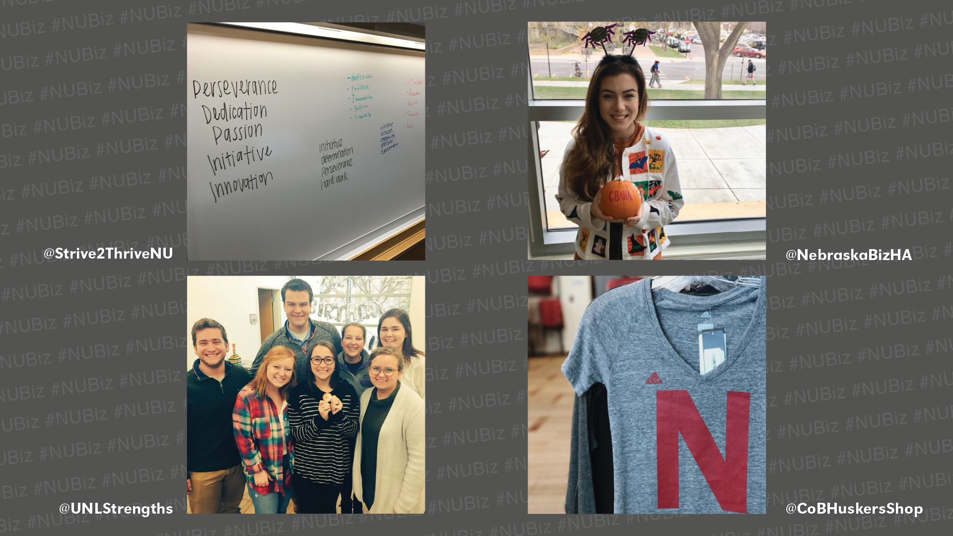Tag your photos on Instagram and Twitter with #NUBiz to be featured next week.