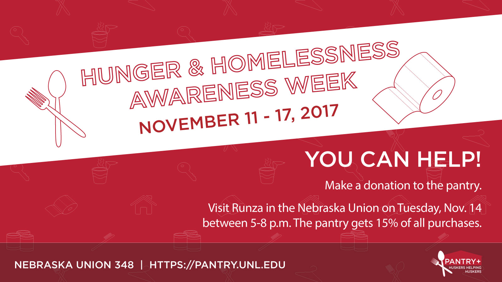 Flier for Hunger & Homelessness Awareness Week, Nov. 11-17