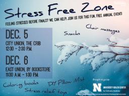 The Stress Free Zone is a great way to de-stress before finals. 
