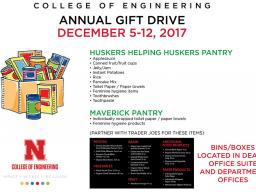 Annual COE Gift Drive extended to Wednesday at noon.