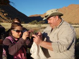 Dr. Larkin Powell, Professor of Wildlife Ecology and Conservation Biology, leading an education abroad program in Namibia