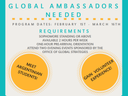 Global Ambassadors Needed