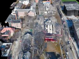 Richard Wood, assistant professor of civil engineering, took high-definition images of the Cather and Pound residence halls both before and after (pictured) their demolition on Dec. 22, 2017.