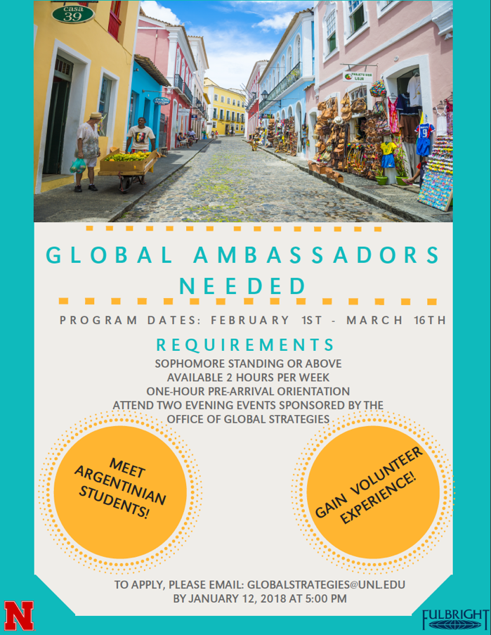 a global ambassador Announce University of NebraskaLincoln