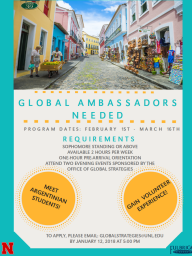 Students needed for global ambassador positions.