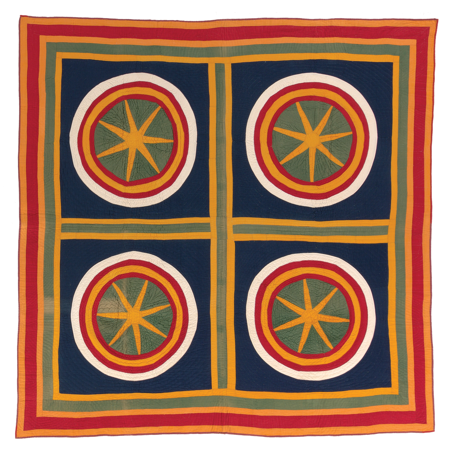 This Sand Dollars quilt, created by an unknown American maker circa 1880-1900, is one of 28 quilts from Ken Burns's private quilt collection appearing at the International Quilt Study Center & Museum.