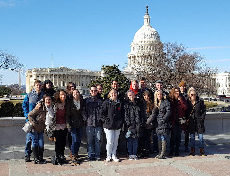 Honors students in front of the U.S. Capitol Building