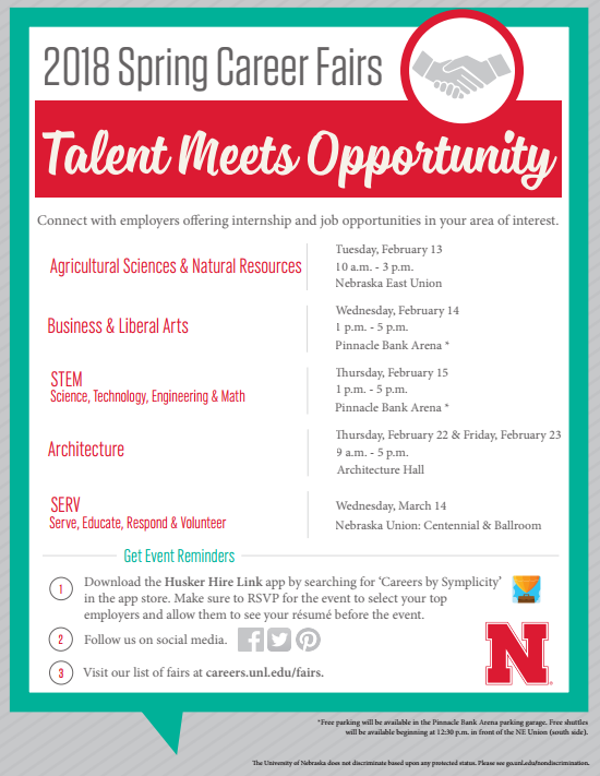 2018 Spring Career Fair Dates | Announce | University of Nebraska-Lincoln