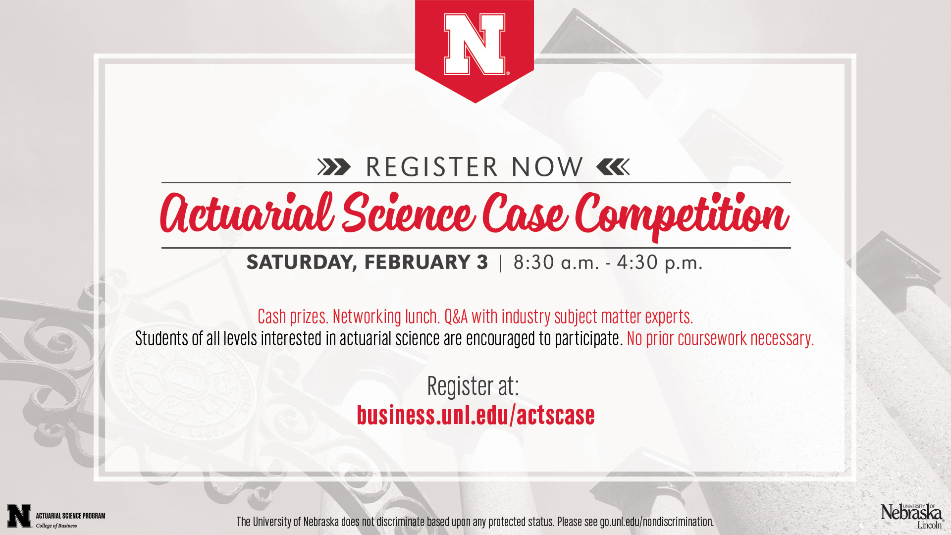 Actuarial Science Case Competition is Feb. 3.
