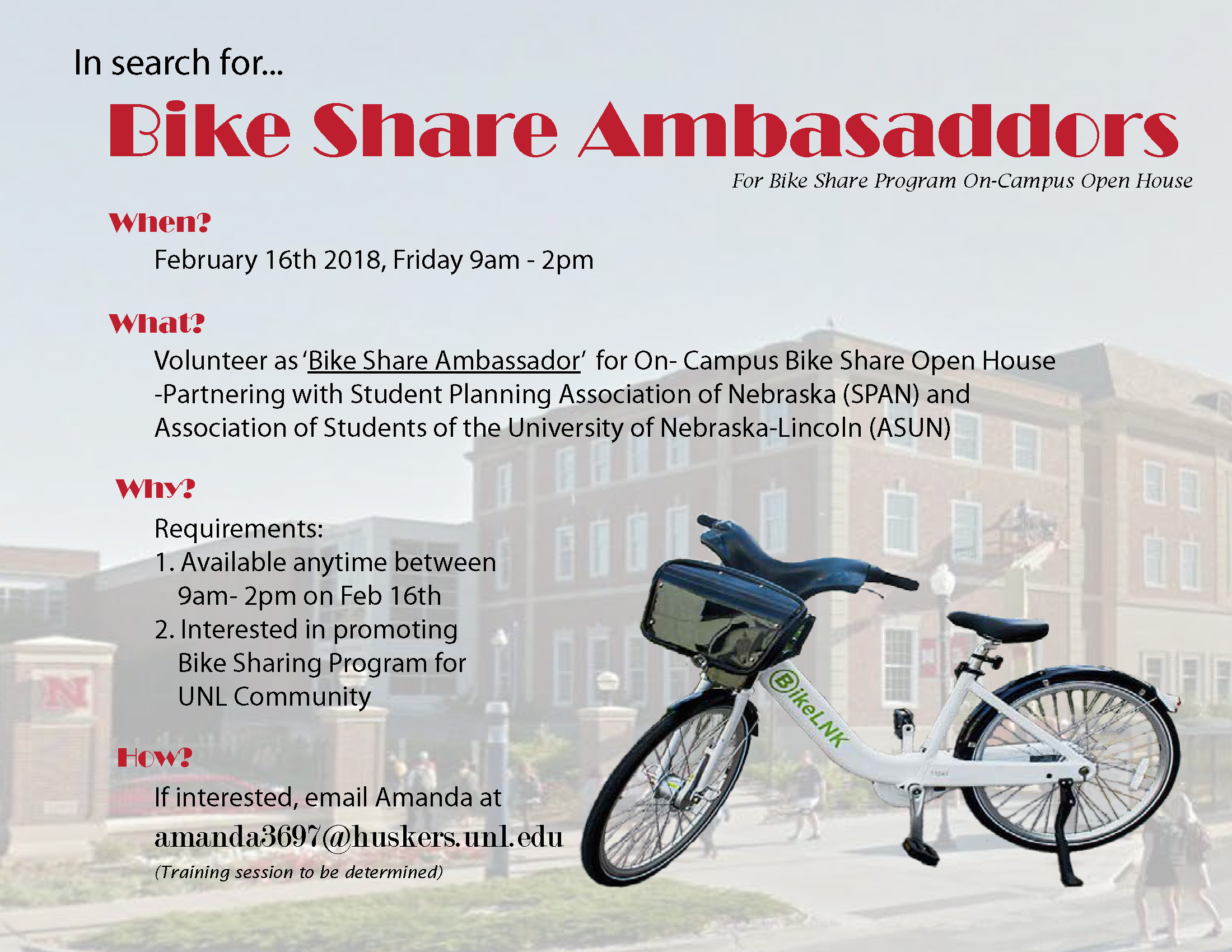 Volunteering Opportunity as Bike Share Ambassadors