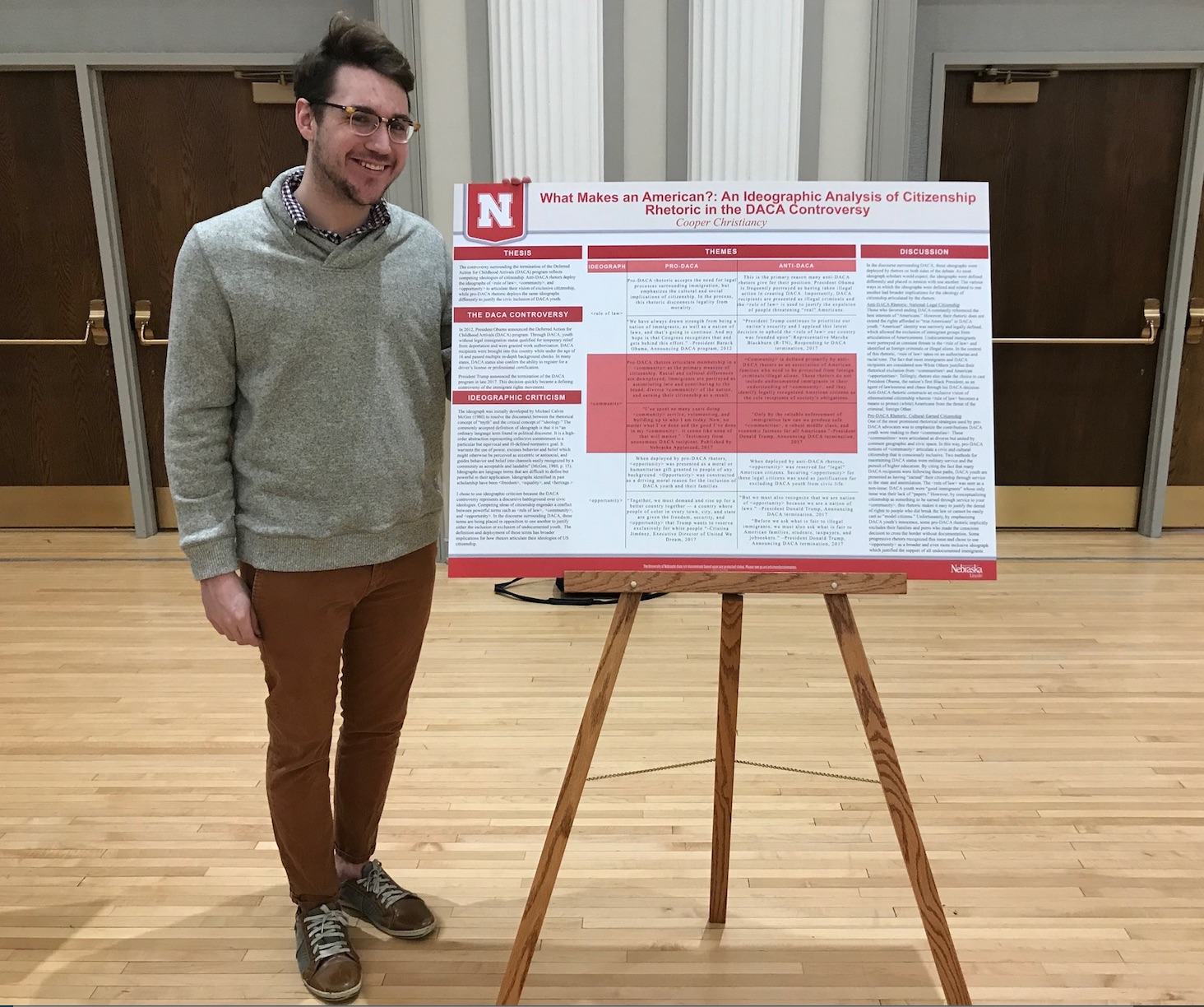 Cooper Christiancy presents his work at Fall 2017 Capstone Poster Session