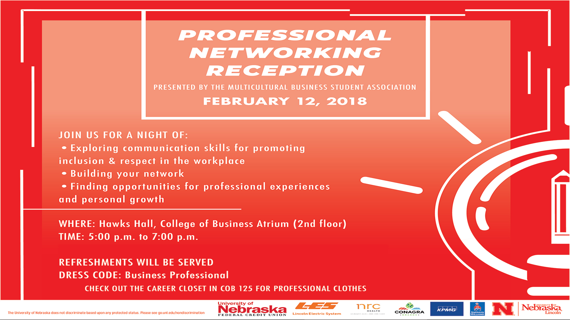 TONIGHT: Professional Networking Reception