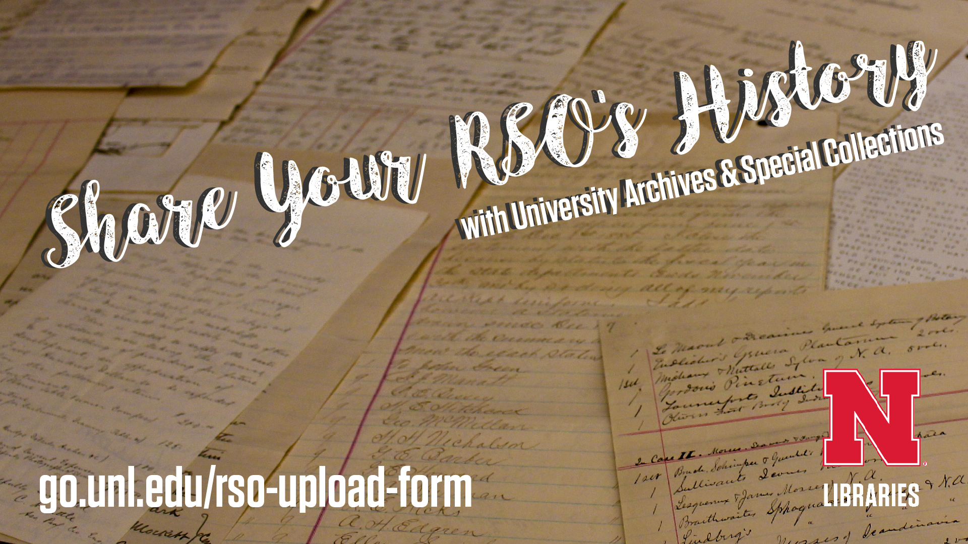 Start the submission process: https://libraries.unl.edu/rso-upload-form