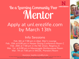 Be a Learning Community Peer Mentor.