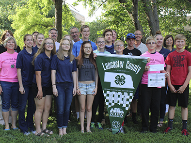 Lancaster County 4-H Teen Council receiving a Governor's Ag Excellence Award in 2017