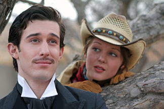 Aric Damm as Orsino and Calandra Daby as Viola. Photo by Doug Smith. 