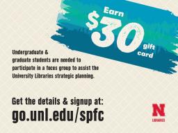 Earn a $30 gift card to the University Bookstore by participating in a University Libraries focus group!