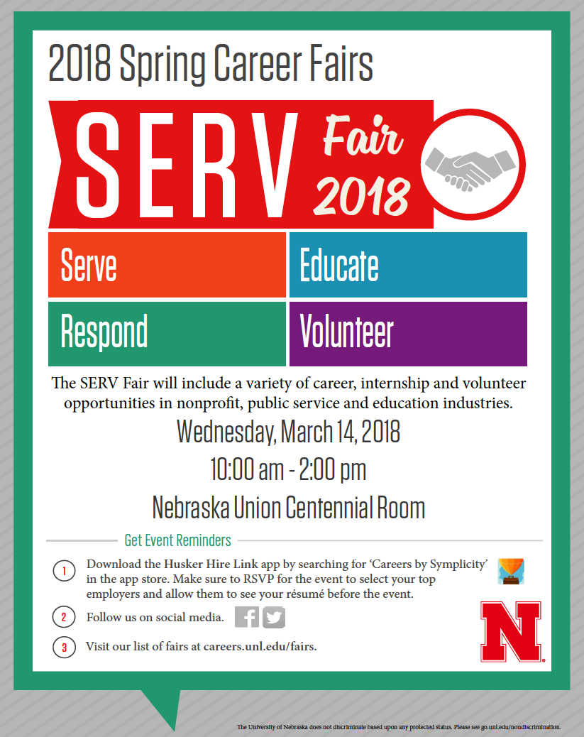 2018 SERV Career Fair flier