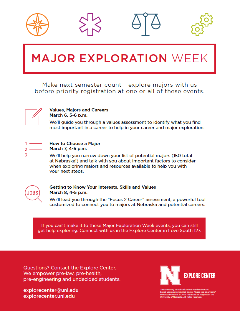 Major Exploration Week: March 6-8, 2018