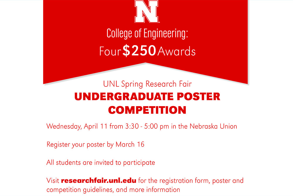 Registration for Spring Research Fair poster competition is open.