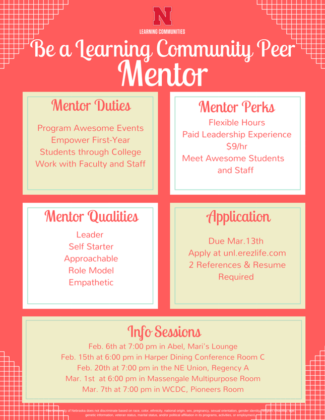 Apply today at  unl.erezlife.com. Applications are due by Mar. 13!