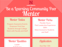Apply today at  unl.erezlife.com. Applications are due by Mar. 13!