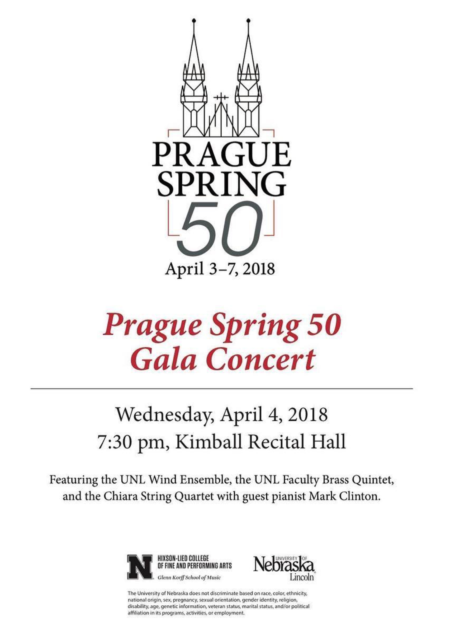 “Prague Spring 50: From Dvorak to Husa, and Beyond" will be performed April 4 in Kimball Recital Hall.