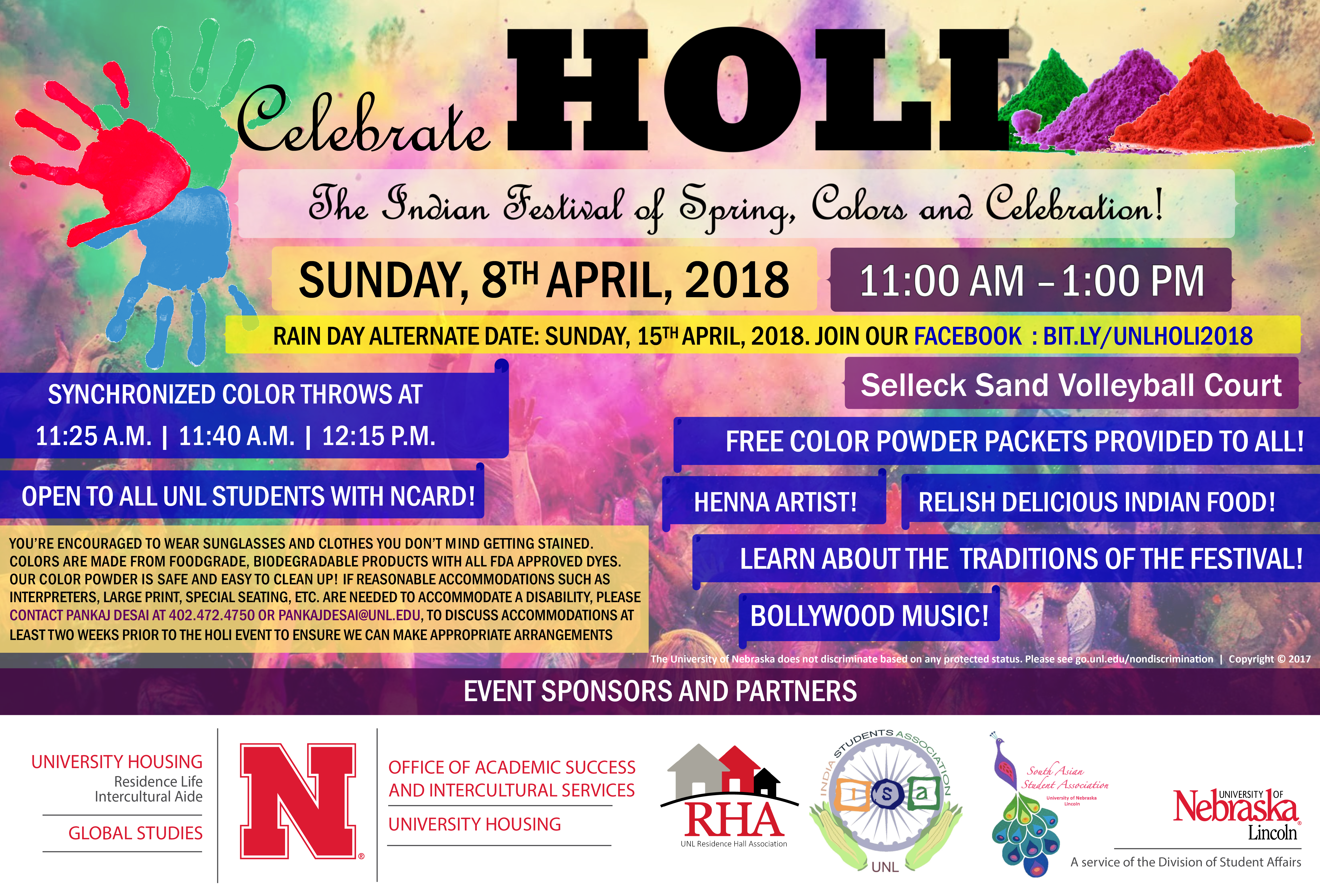 Celebrate HOLI, the Indian festival of spring and colors