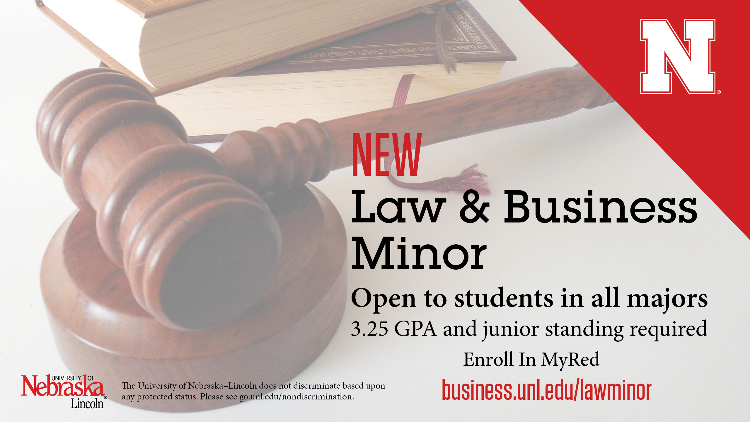 Be one of the first to enroll in the law and business minor.