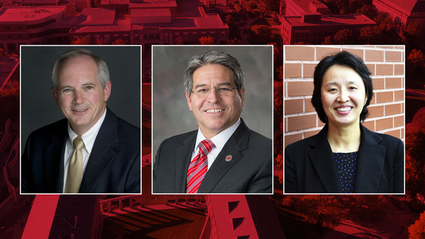 Finalists to become the next dean of Nebraska Engineering are (from left) David Ashley, Lance C. Pérez and Mei Wei. Campus interviews begin April 18.