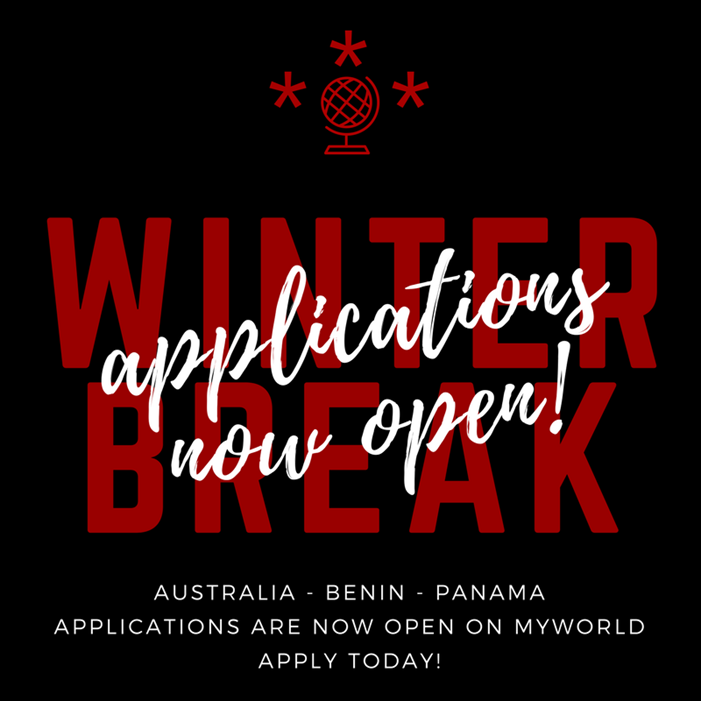 Winter Break Abroad Program Applications NOW OPEN!