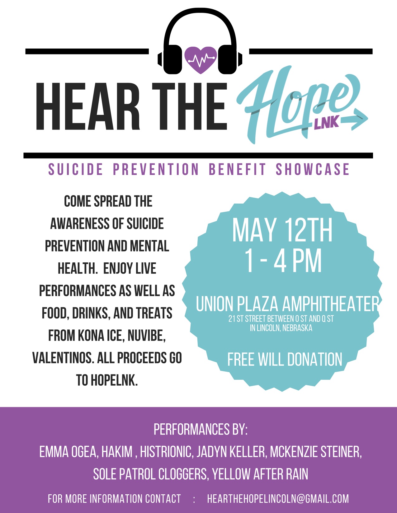 Hear The Hope Suicide Prevention Benefit Announce University Of Nebraska Lincoln
