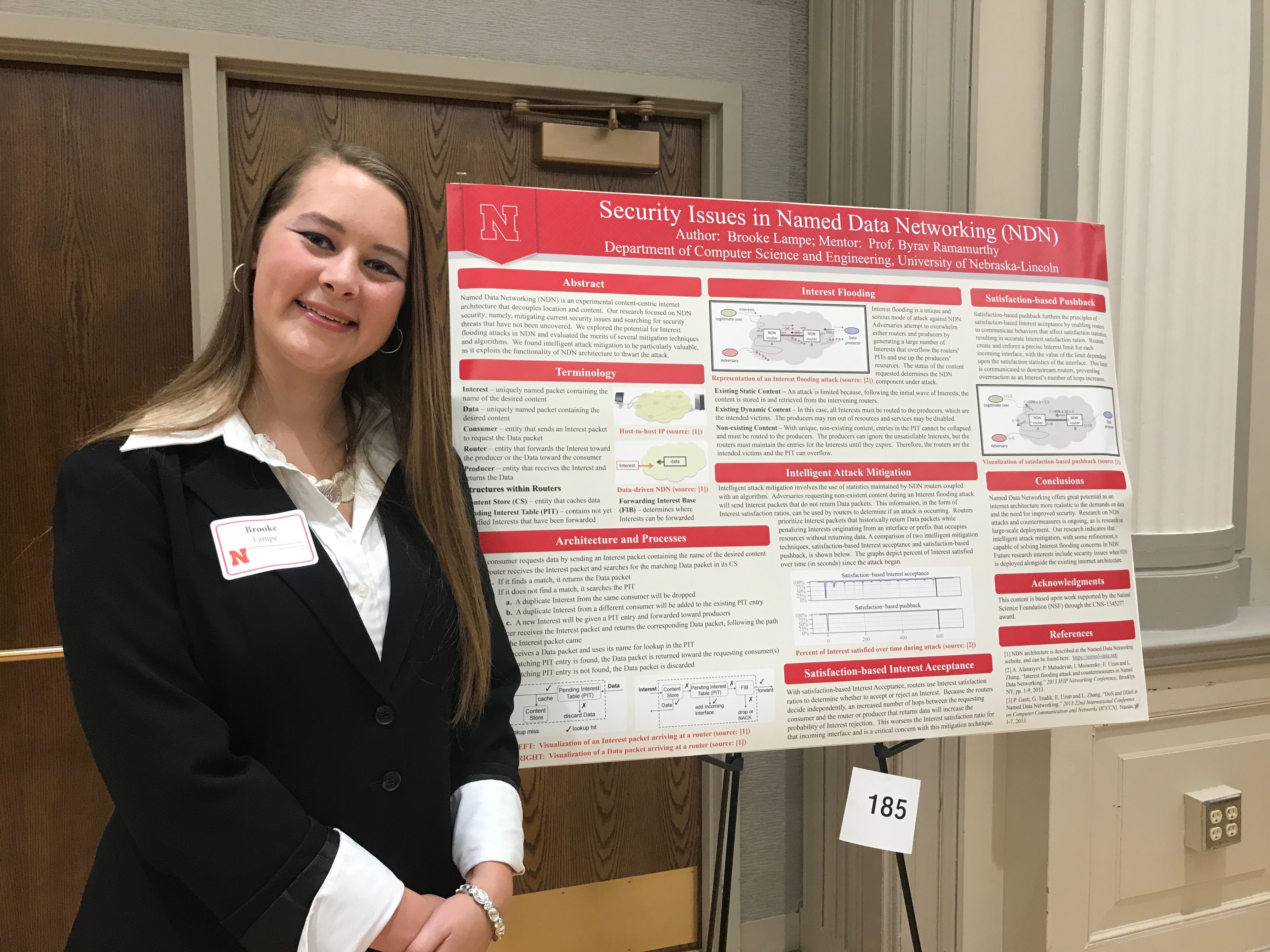 Brooke Lampe presents her research at the Summer Research Program Fair last August.