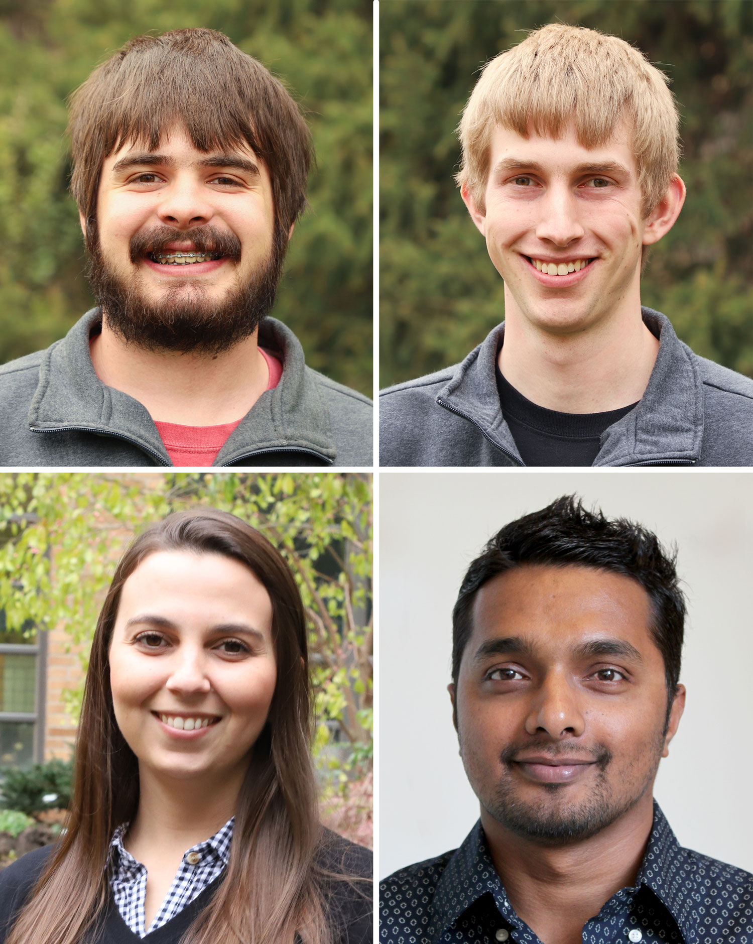 Rodger Farr (left, clockwise), Chad Lammers, Dinesh Panday and Thais Egreja named recipients of Milton E. Mohr Awards Program for Biotechnology.