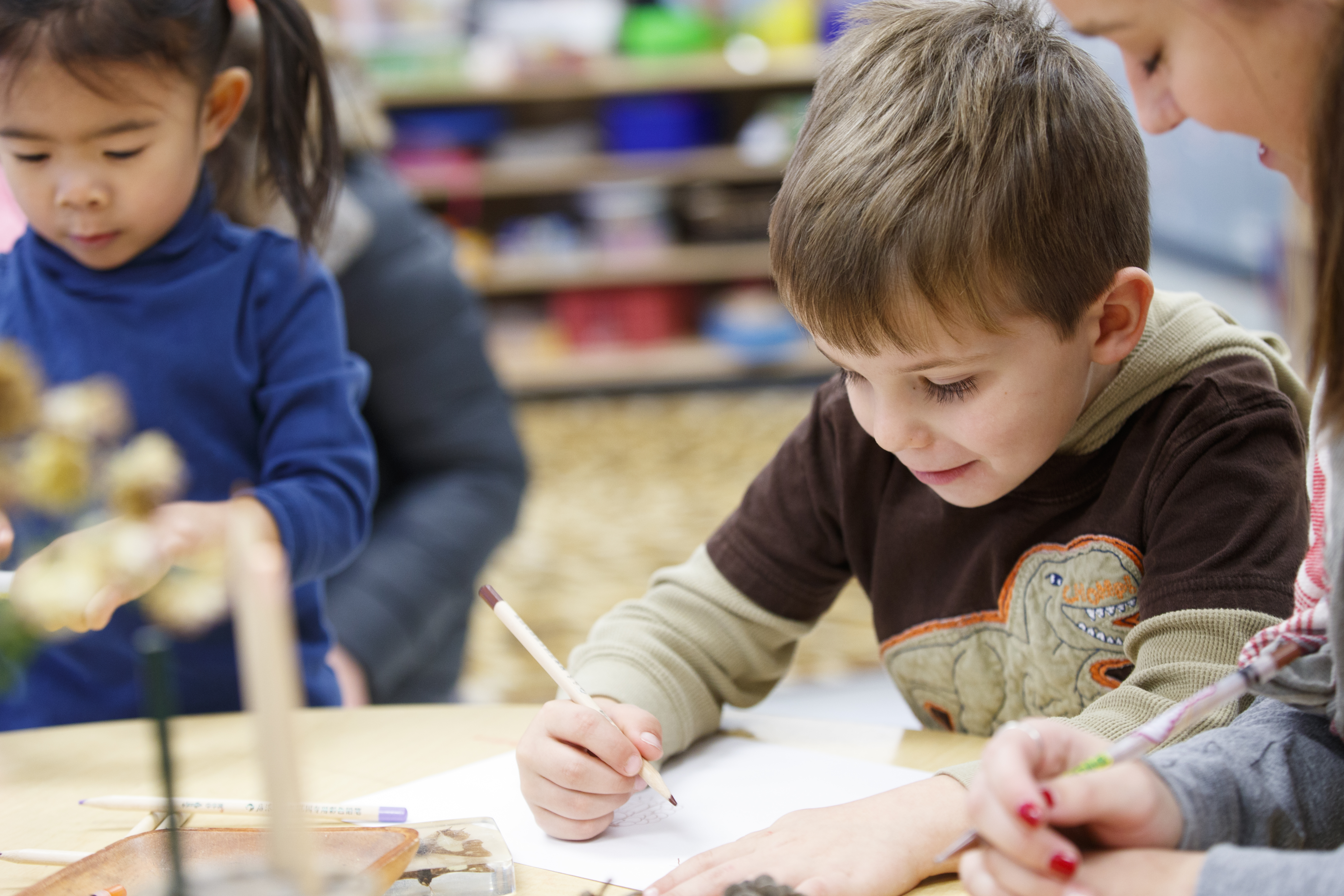 A student works with a child at the Ruth Staples Child Development Laboratory