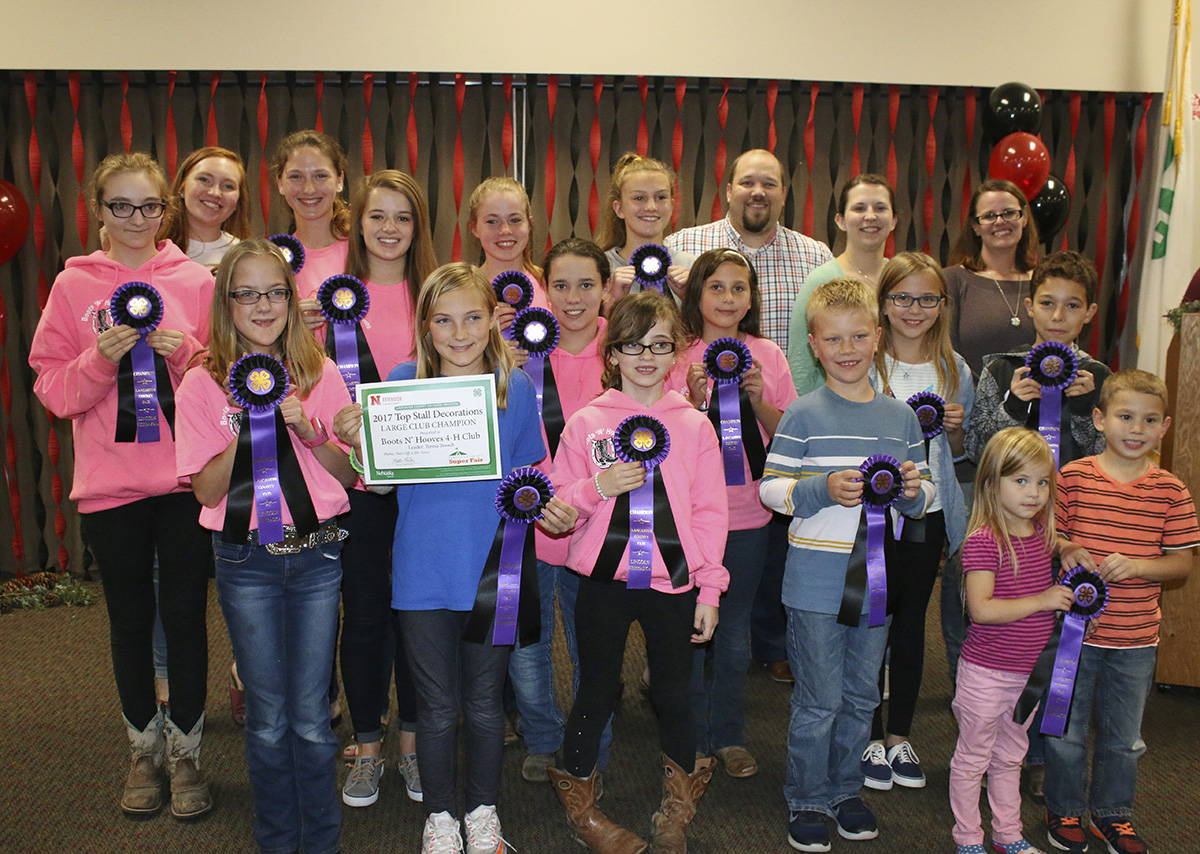 Boots N’ Hooves 4-H club earned large club champion for top stall decorations at the 2017 Lancaster County Super Fair, recognized at last year’s Lancaster County 4-H Horse Awards night.