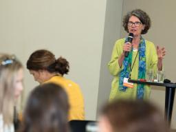 Cynthia Kritenbrink, CYFS early childhood coach, speaks to early childhood education professionals June 7 during Getting Ready training at Nebraska Innovation Campus.